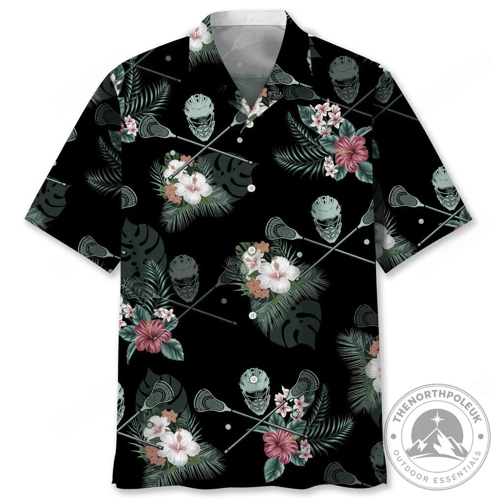 Lacrosse Tropical Floral Pattern Hawaiian Shirt