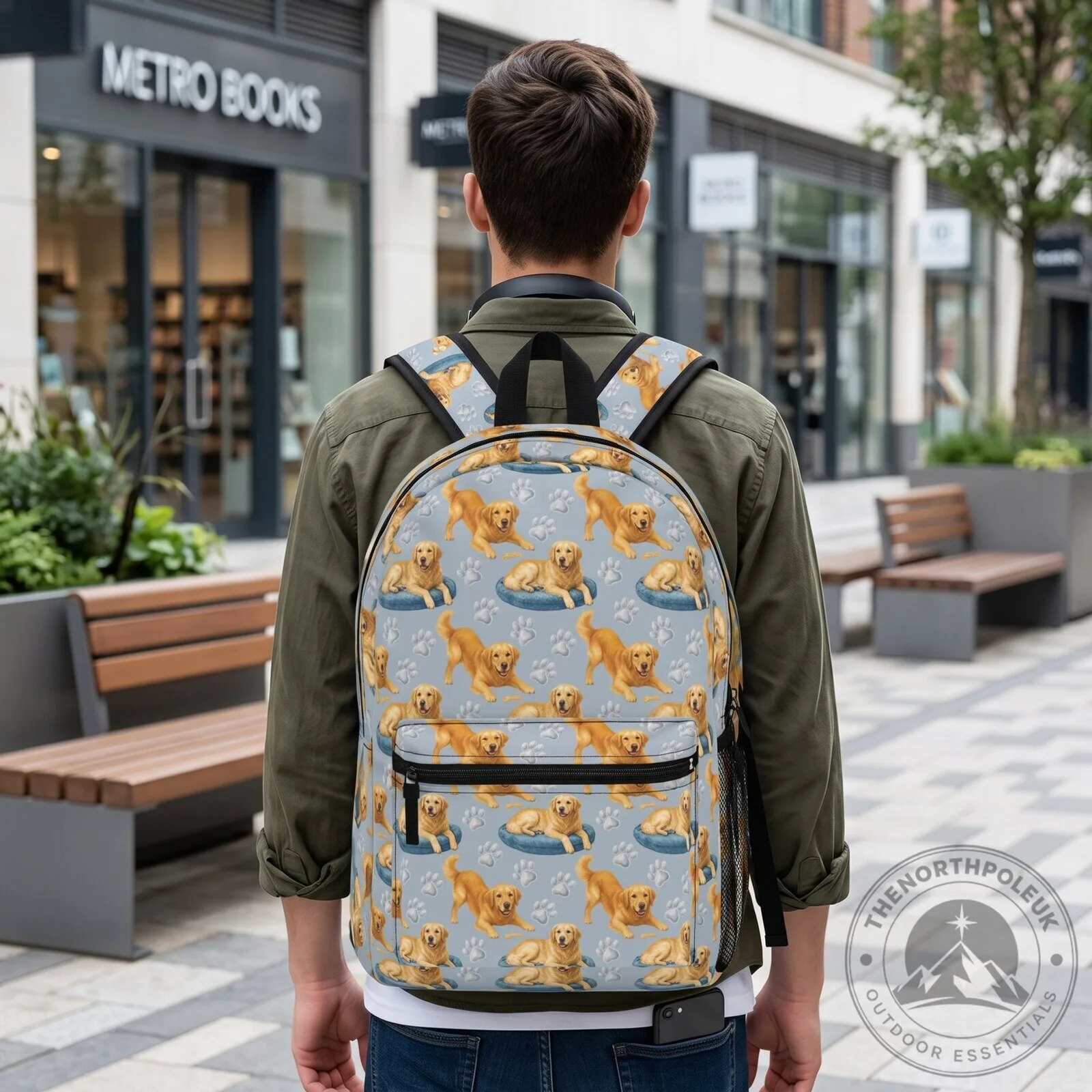 Dogpack Golden Retriever Puppy Print Backpack 2 Dogpack Golden Retriever Puppy Print Backpack