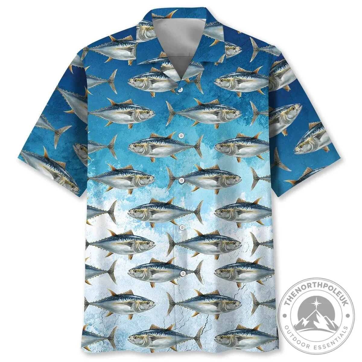 Vintage Tuna Fish Pattern Men's Hawaiian Shirt