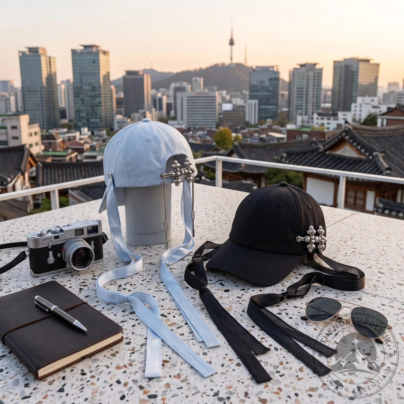 Seoul My Soul X Ongo Black Belt Cap – Korean Knot Ribbon Baseball Hat | Seoul Fashion Gift