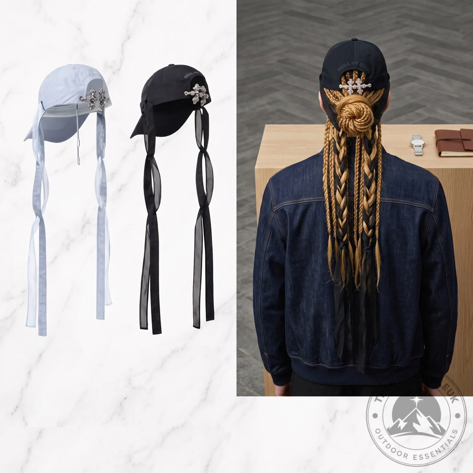 Seoul My Soul X Ongo Black Belt Cap – Korean Knot Ribbon Baseball Hat Seoul Fashion Gift Seoul My Soul X Ongo Black Belt Cap – Korean Knot Ribbon Baseball Hat – image 2 of 4