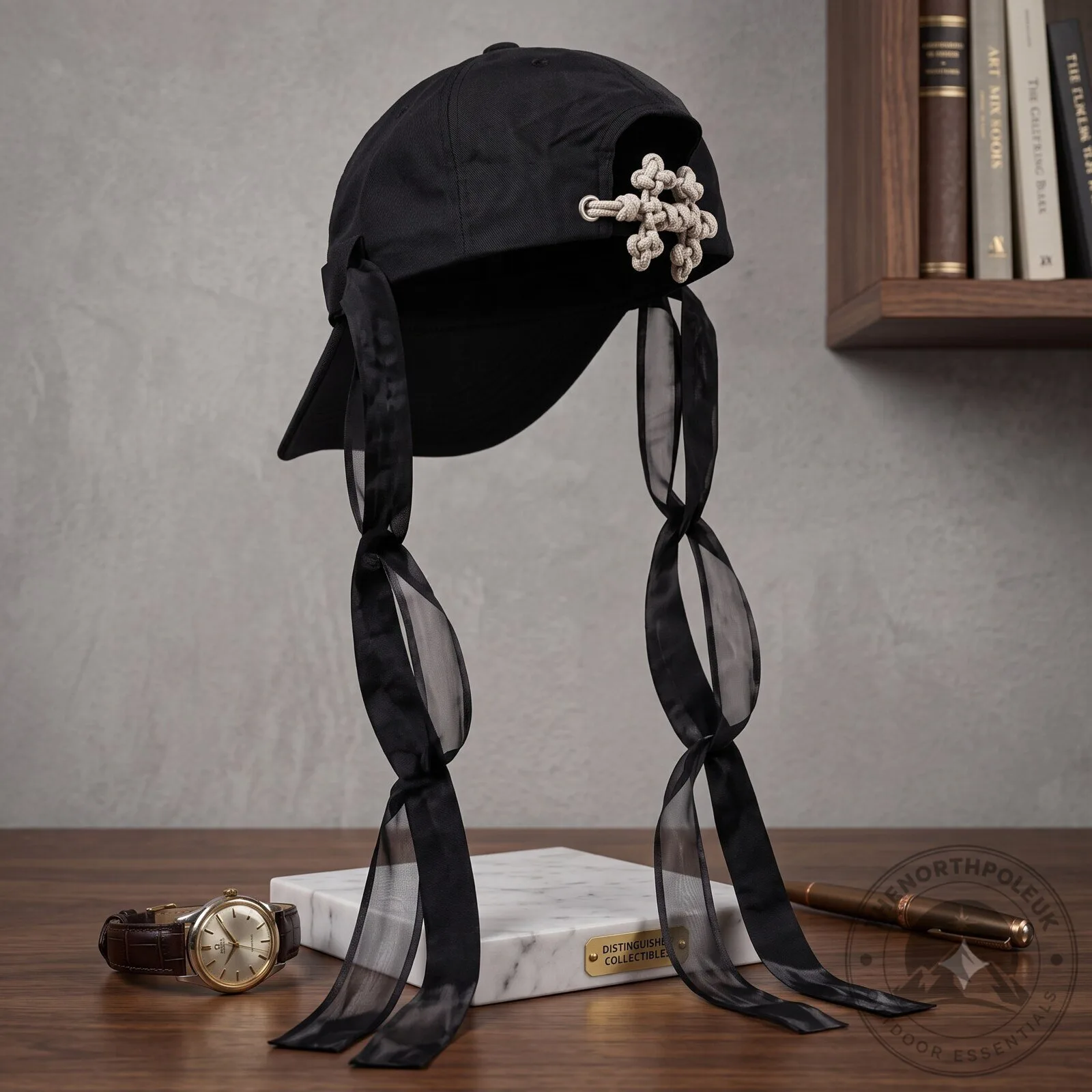 Seoul My Soul X Ongo Black Belt Cap – Korean Knot Ribbon Baseball Hat Seoul Fashion Gift Seoul My Soul X Ongo Black Belt Cap – Korean Knot Ribbon Baseball Hat – image 3 of 4