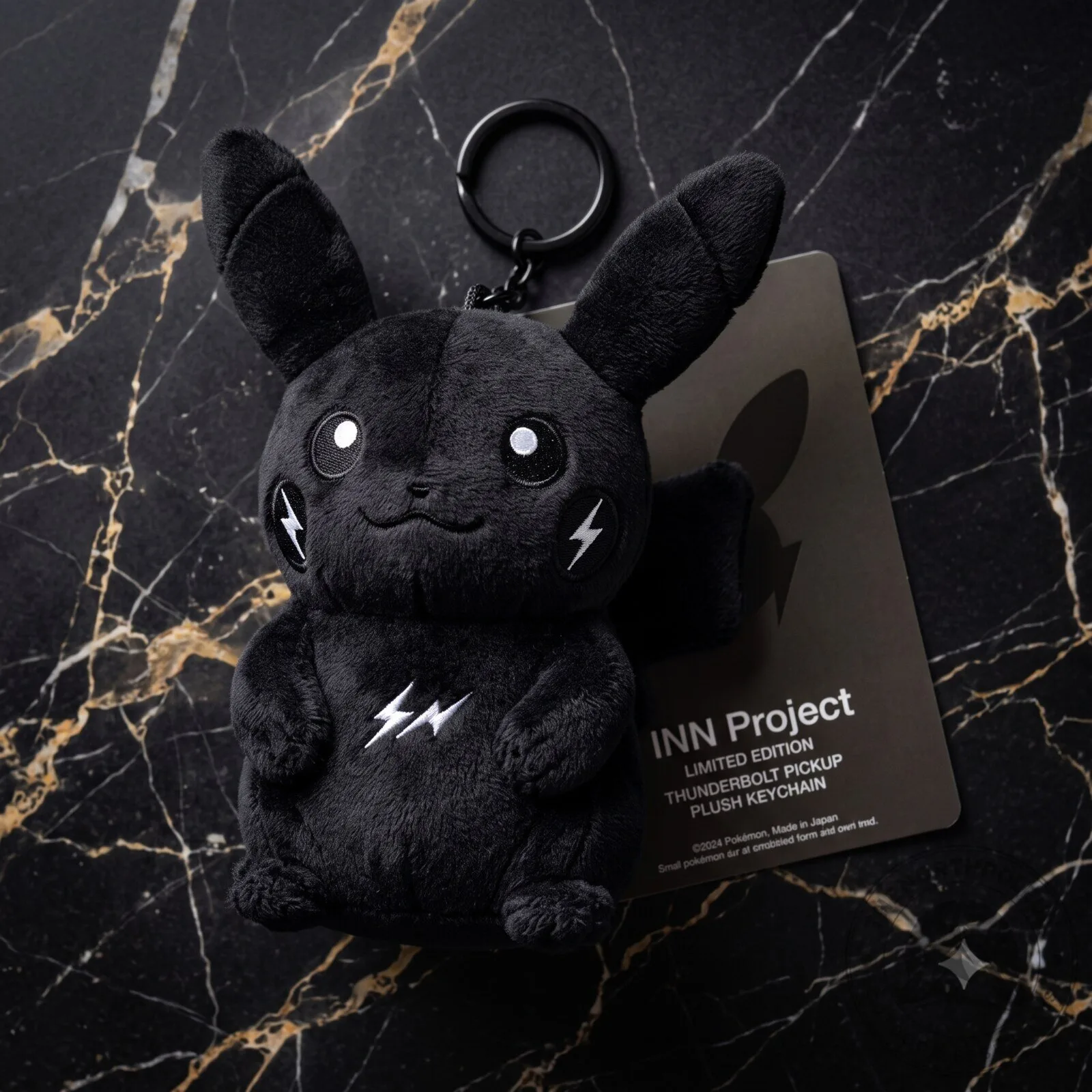 Fragment x Pokémon Pikachu Thunderbolt Project Mascot Keychain Black