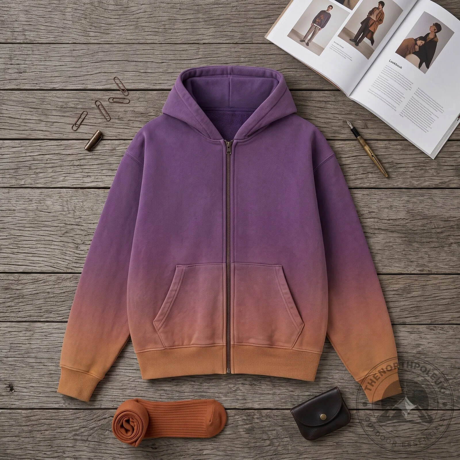 zip-up oversized hoodie