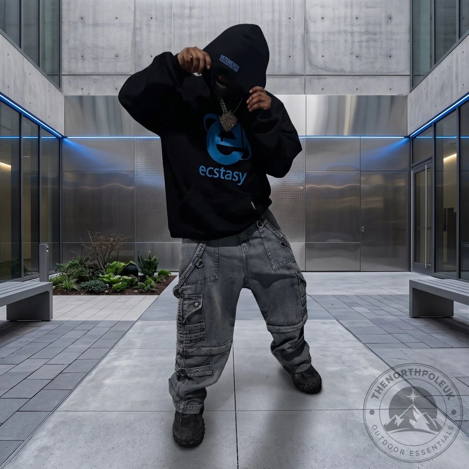 VETEMENTS Ecstasy Hoodie in Black