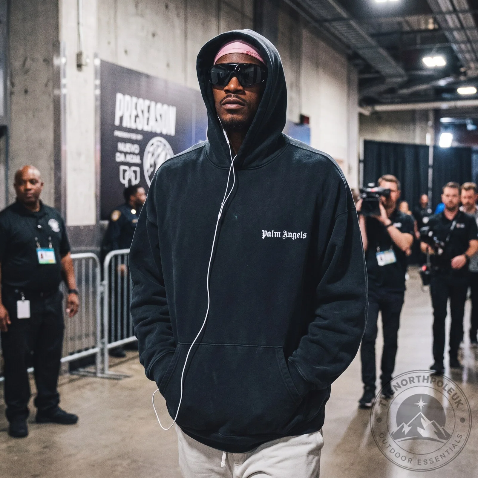 The black Anthony Edwards hoodie comes with the words "Two Words" printed on the hem.