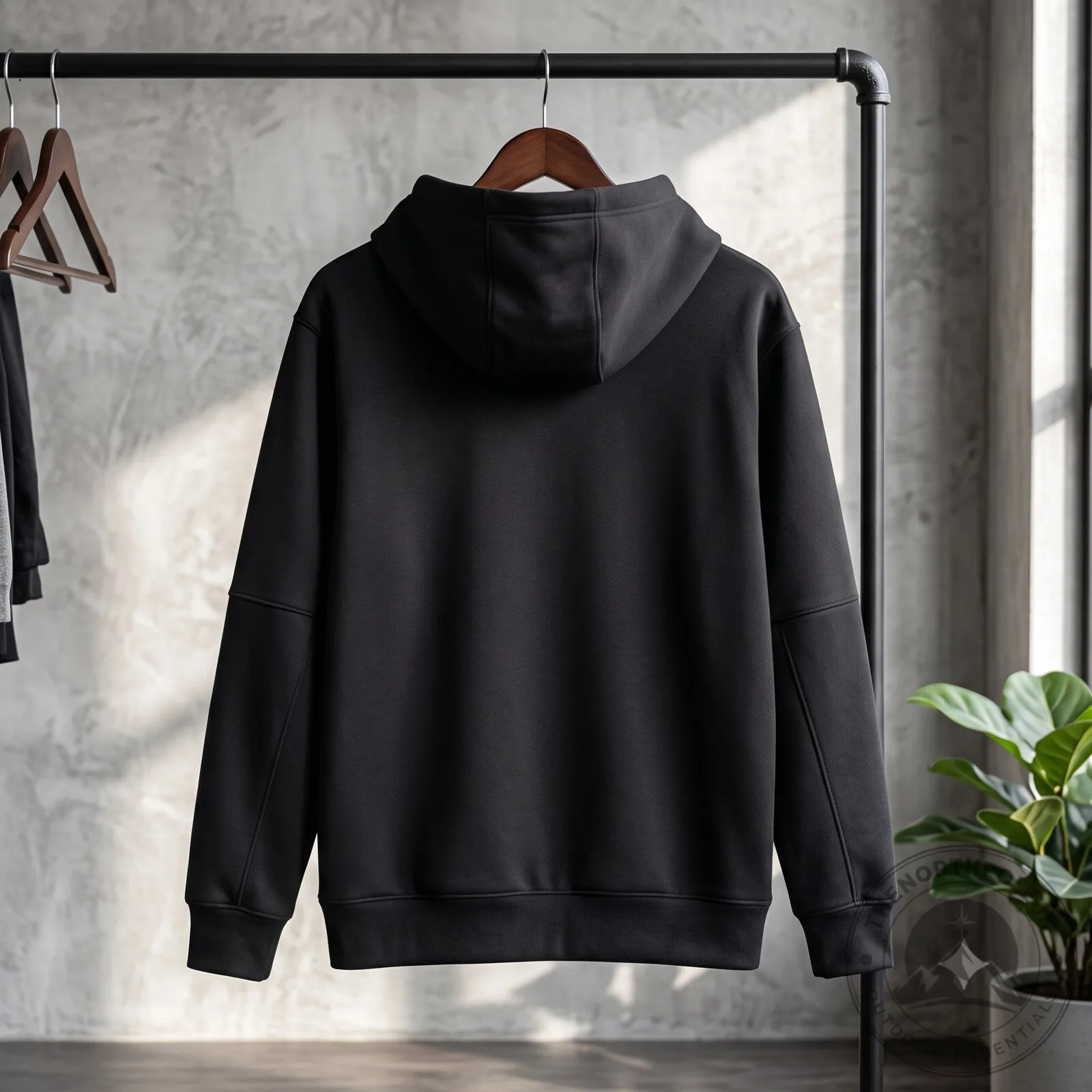 The black Anthony Edwards hoodie comes with the words "Two Words" printed on the hem. 5 The black Anthony Edwards hoodie comes with the words "Two Words" printed on the hem.