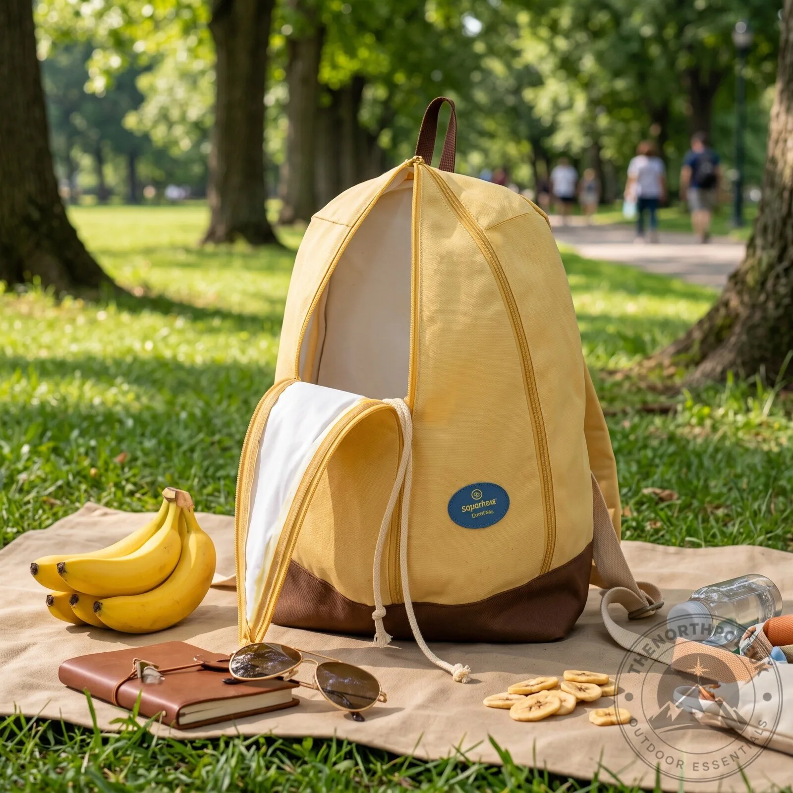 peeled banana-shaped backpack