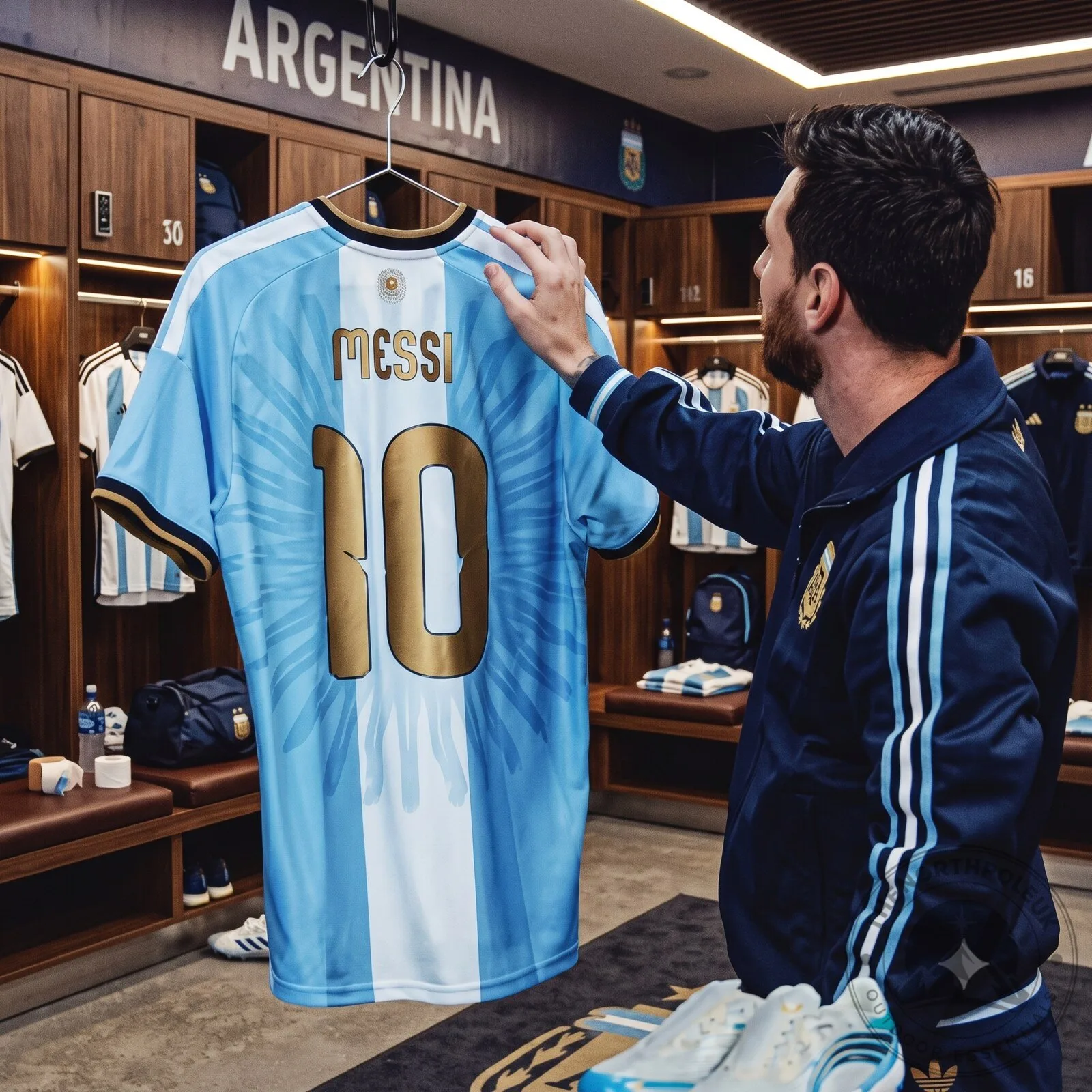 Argentina National Team commemorative jersey honoring Lionel Messi's international career and farewell match.
