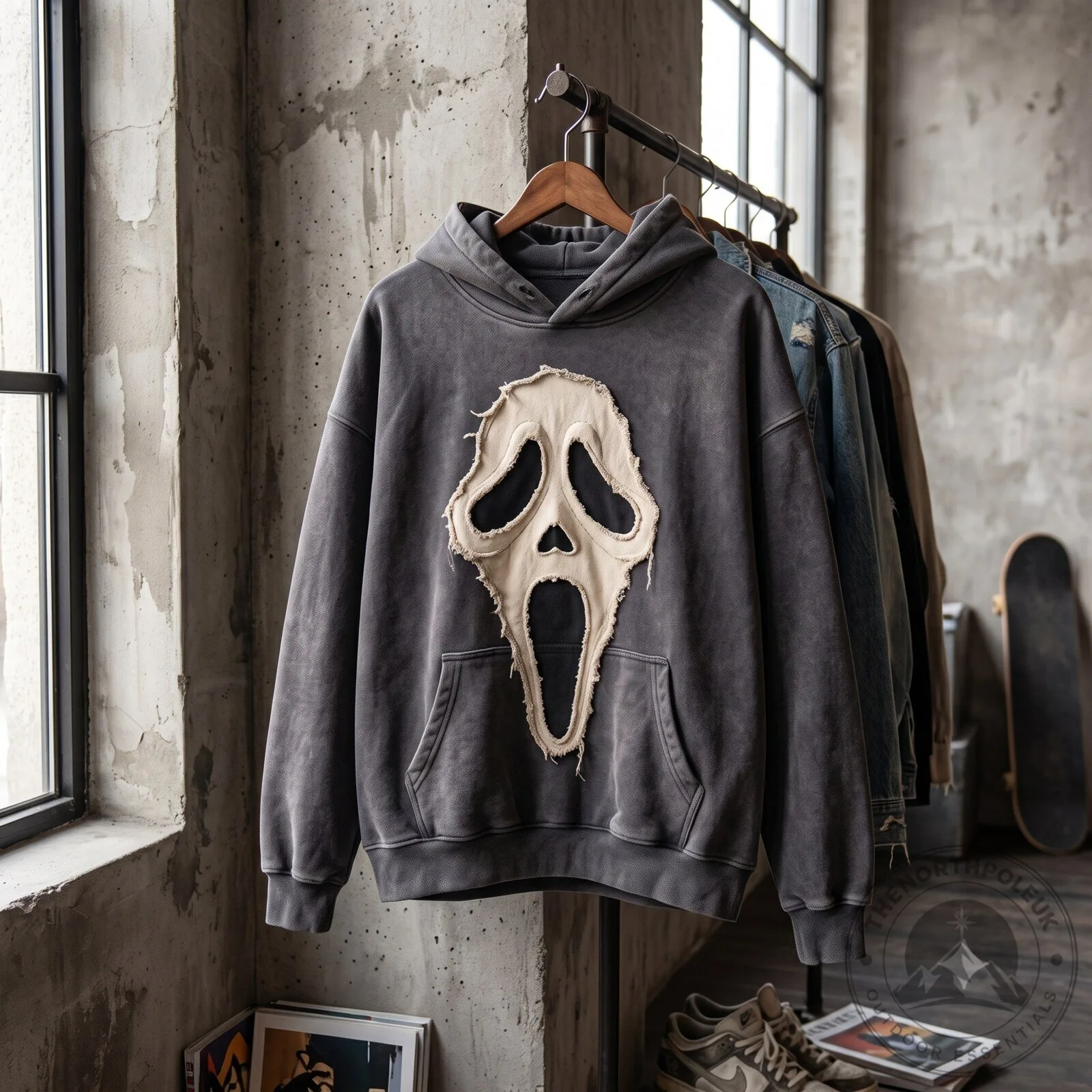 Black hoodie featuring the Ghostface mask
