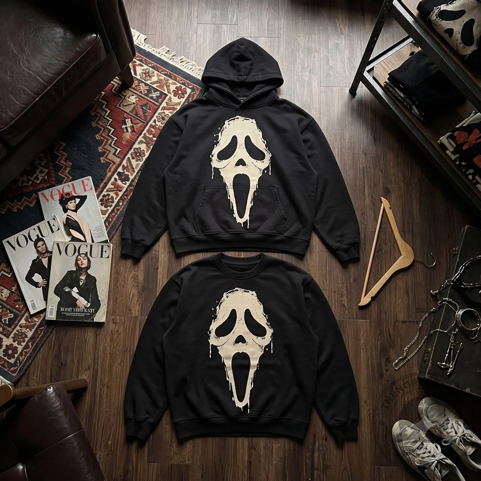 Black hoodie featuring the Ghostface mask 5 Black hoodie featuring the Ghostface mask