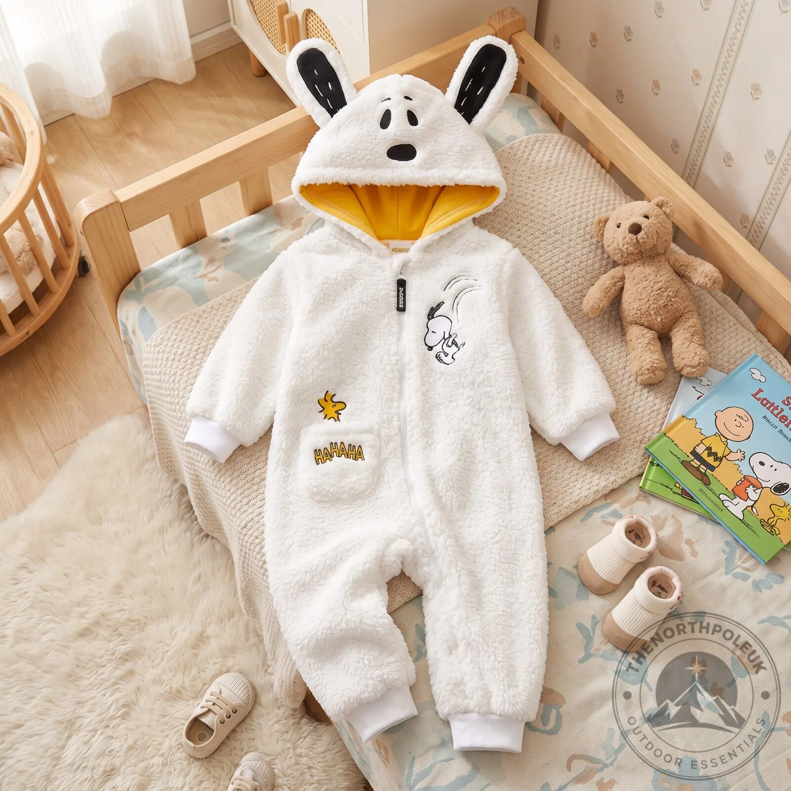 Snoopy Snug Baby Costume Onesie 2026 Cozy Plush Peanuts Dog Jumpsuit