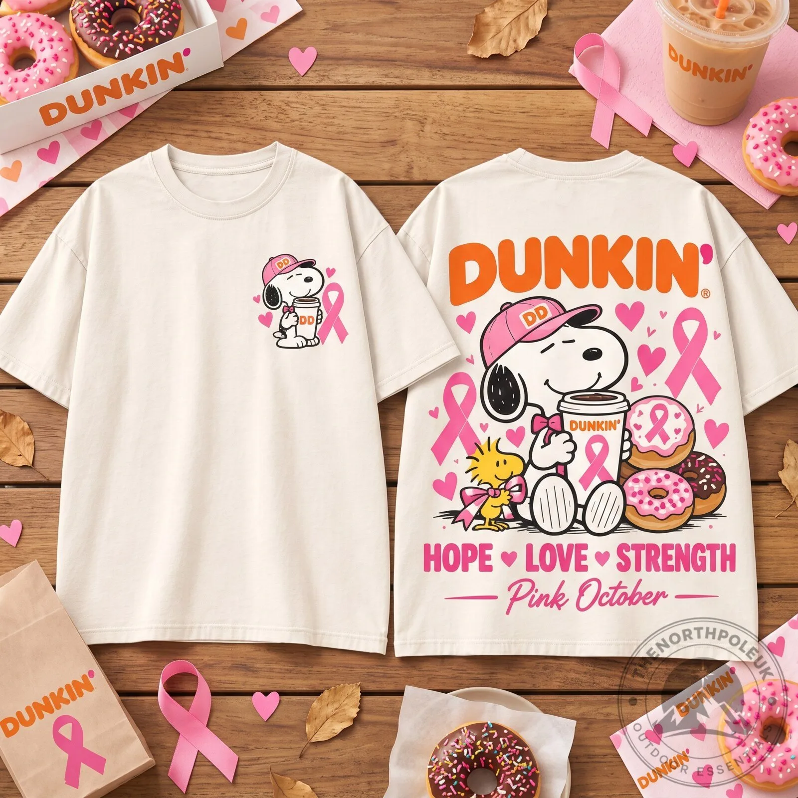 Snoopy Dunkin Pink October Breast Cancer Awareness T Shirt | Apparel 5 Snoopy Dunkin Pink October Breast Cancer Awareness T Shirt | Apparel
