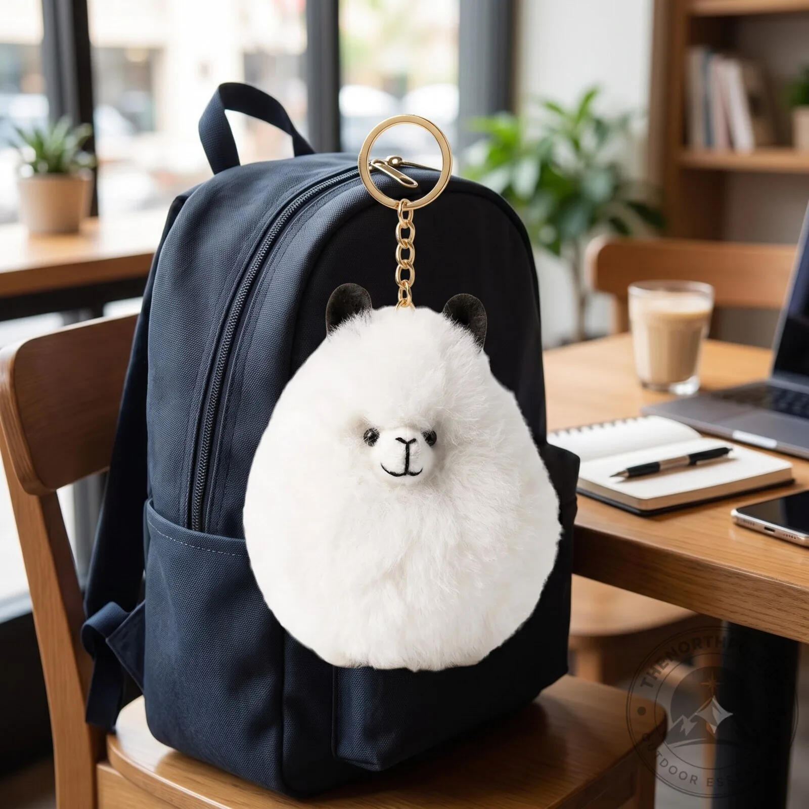 Cute white alpaca plush keychain. 7 Cute white alpaca plush keychain.