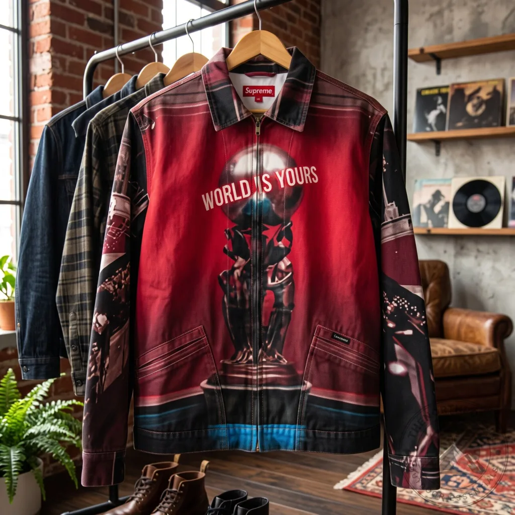 Supreme Scarface The World Is Yours Denim Jacket Supreme Scarface The World Is Yours Denim Jacket