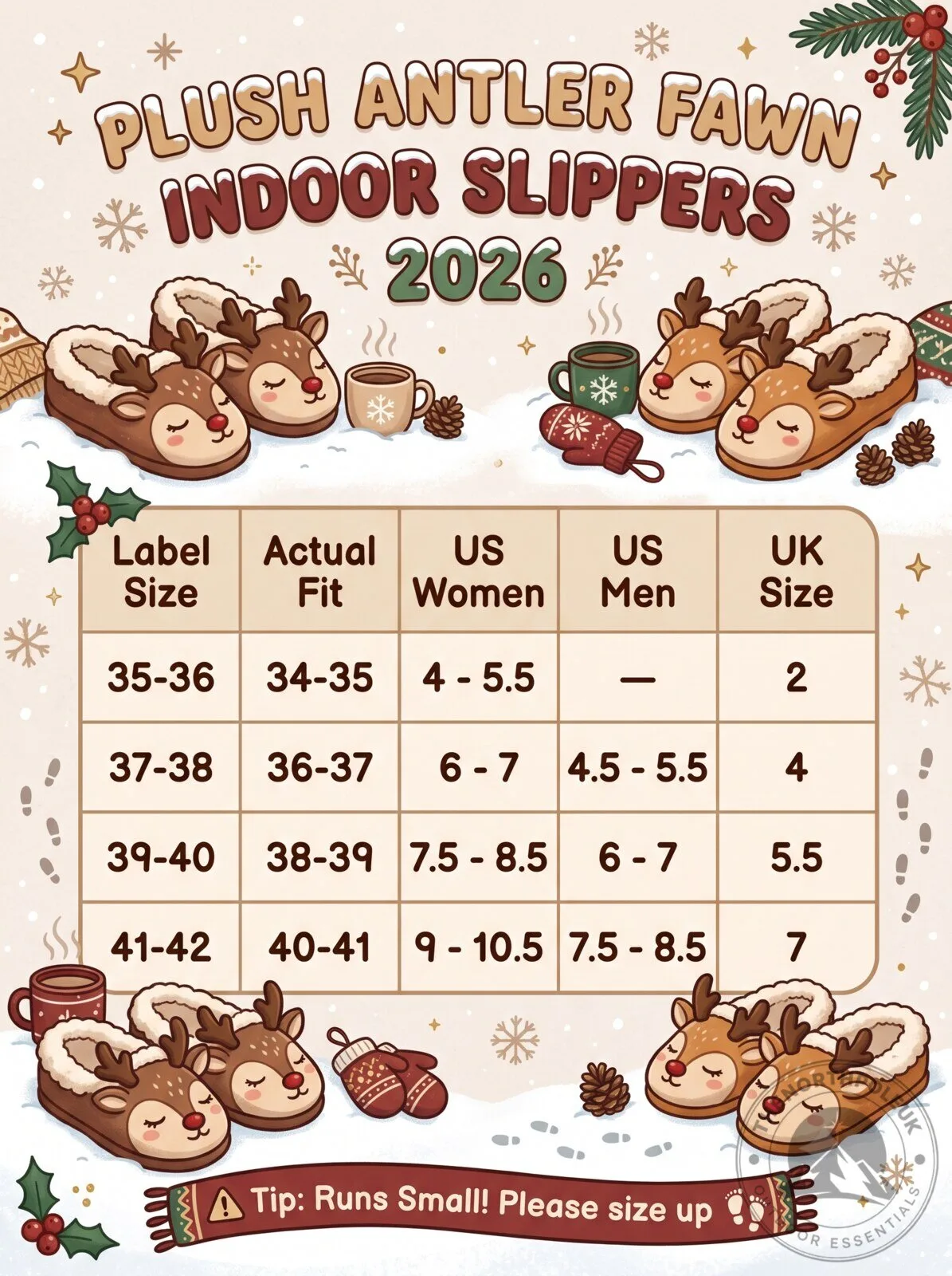 Plush Antler Fawn Indoor Slippers 2026 9 Plush Antler Fawn Indoor Slippers 2026