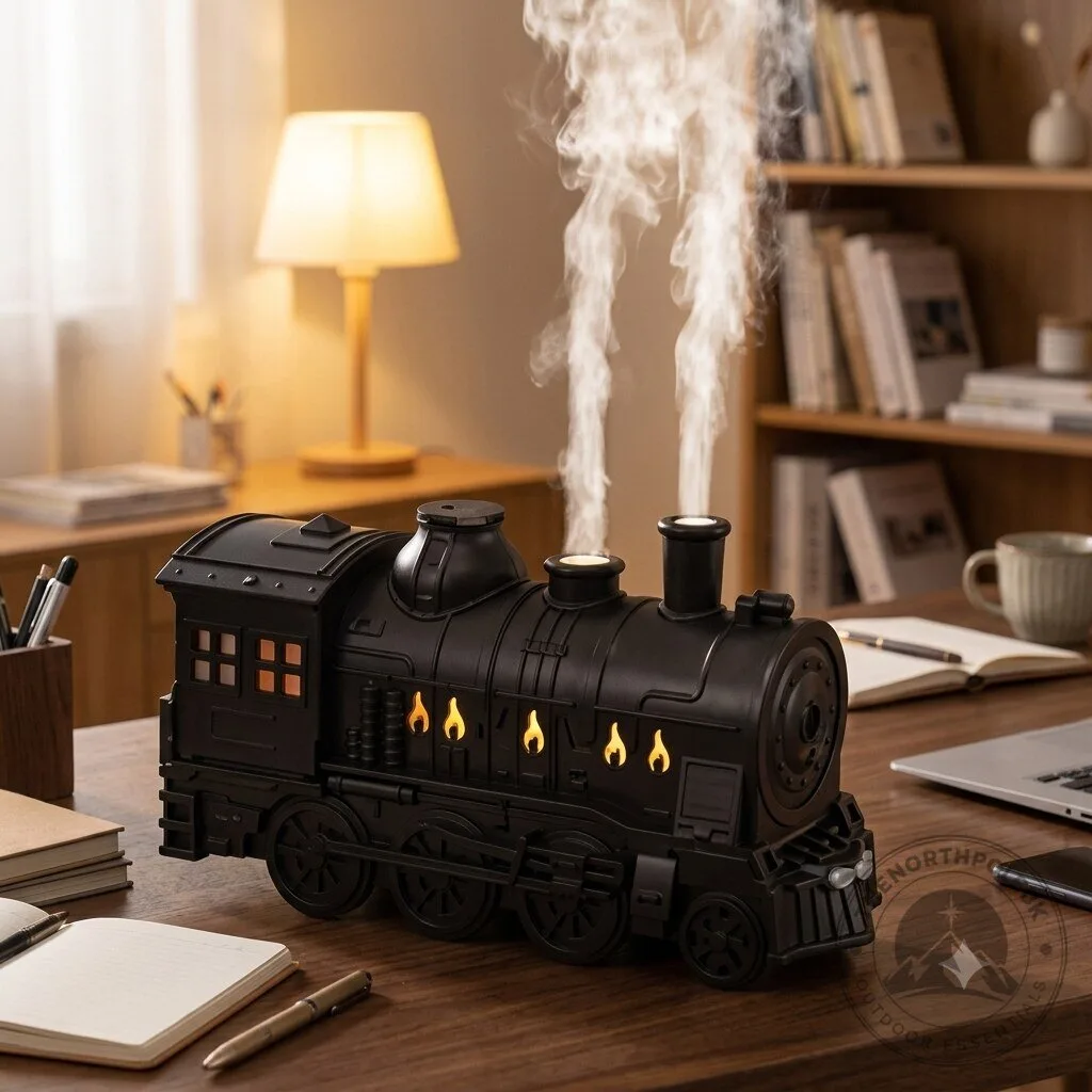 Christmas Train Diffuser 2026 New Train Humidifier Diffuser 300ml Vintage Steam Train Essential Oil