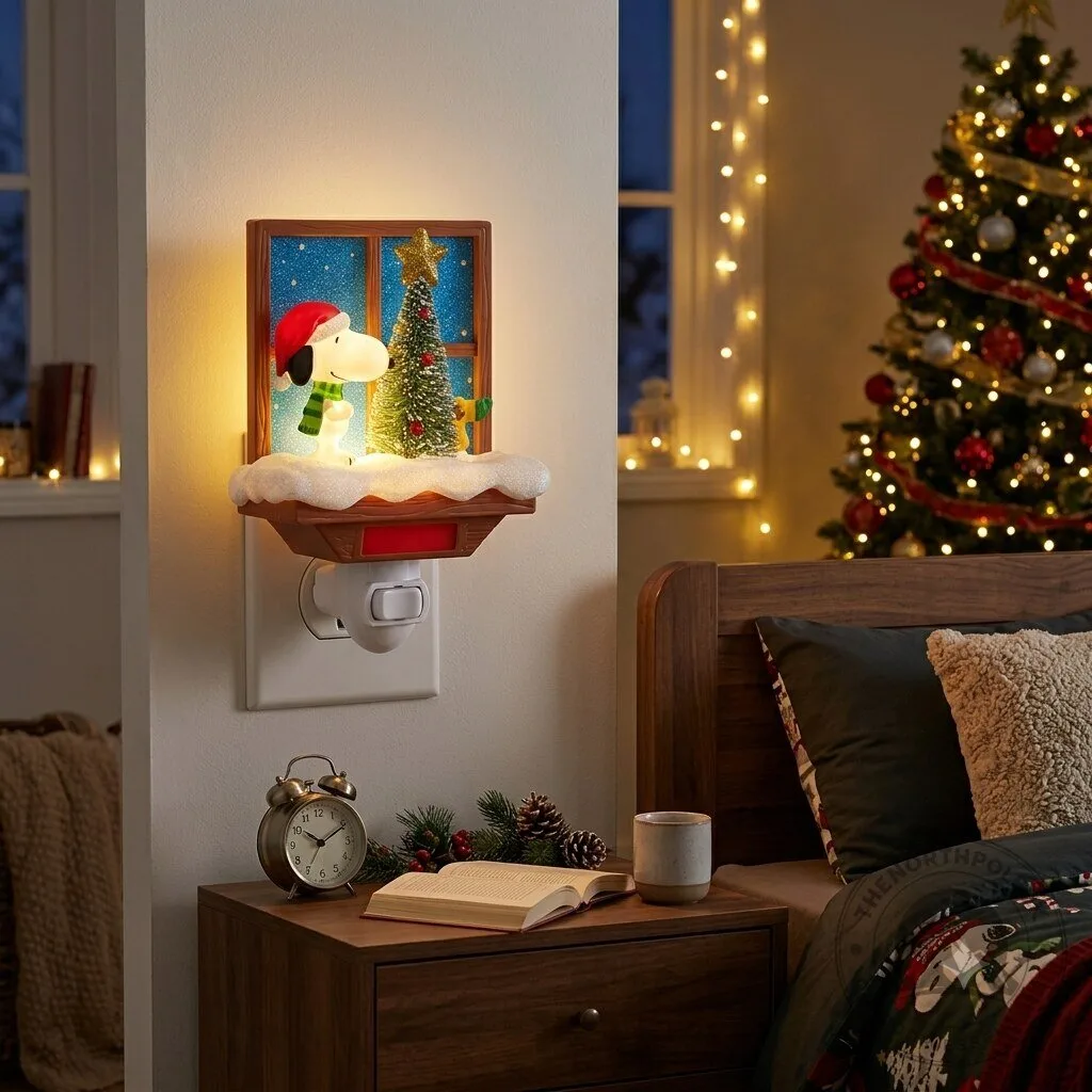 Collections Etc Peanuts Snoopy Incandescent Christmas Night Light