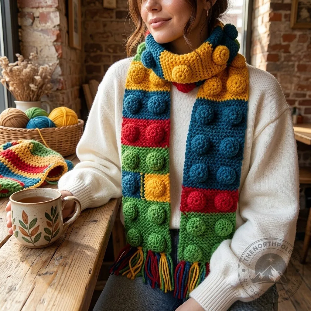 Wool Scarves inspired by Lego bricks