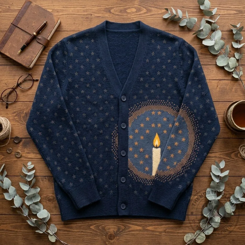 Starry Candle Cardigan Navy Blue Celestial Star 5 Starry Candle Cardigan Navy Blue Celestial Star