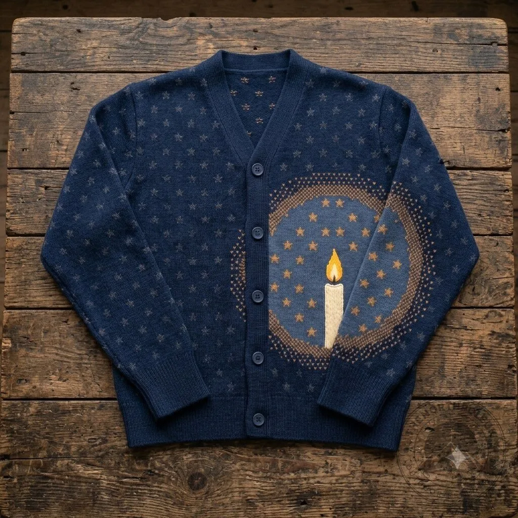 Starry Candle Cardigan Navy Blue Celestial Star 7 Starry Candle Cardigan Navy Blue Celestial Star
